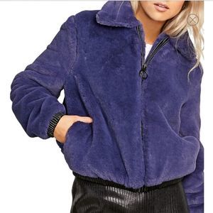 VOLCOM Fuzzy Fresh Faux Fur Bomber Style Jacket